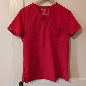 Figs Scrubs Small Catarina One Pocket Top In Neon Red